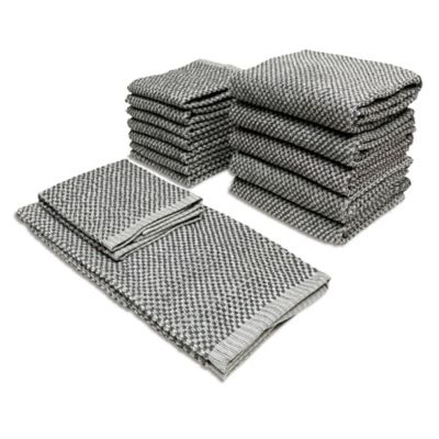 gray kitchen towels