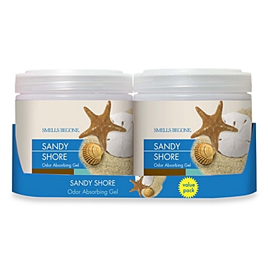 SMELLS BEGONE&reg; Sandy Shore 15 oz. Odor Absorbing Gel Jars (Set of 2). View a larger version of this product image.