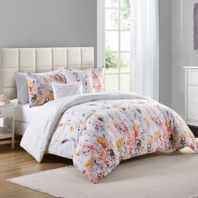 orange gray bedding