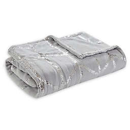 True North by Sleep Philosophy Raina Heated Metallic Throw Blanket in Grey