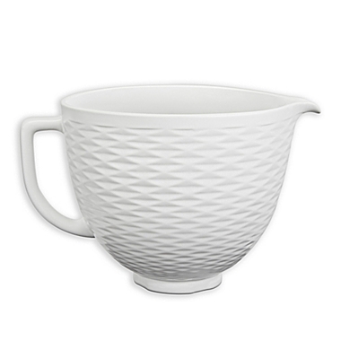 KitchenAid&reg; 5-Quart Textured Ceramic Bowl in White. View a larger version of this product image.
