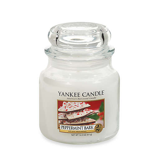 YANKEE CANDLE 3.7 OZ JAR PEPPERMINT BARK WITH PURE,NATURAL EXTRACTS BRAND NEW 