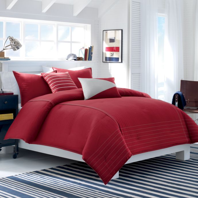 Nautica Crew Red Comforter Set 100 Cotton Bed Bath Beyond