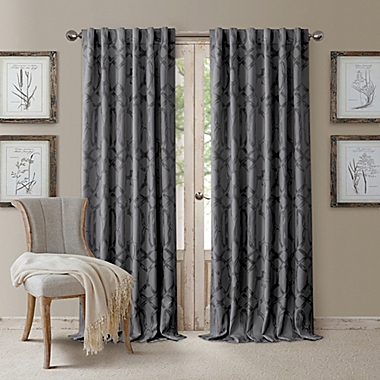 Darla 108-Inch Rod Pocket/Back Tab Blackout Window Curtain Panel in Dark Grey. View a larger version of this product image.