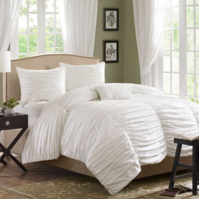 Madison Park Delancey Comforter Set In White Bed Bath Beyond