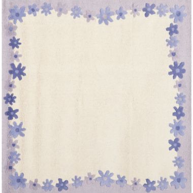 Safavieh Kids&reg; 5'x5' Floral Border Rug in Ivory/Lavender. View a larger version of this product image.