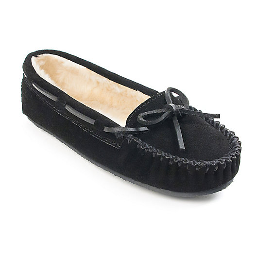 Alternate image 1 for Minnetonka® Cally Size 6 Women's Slippers in Black