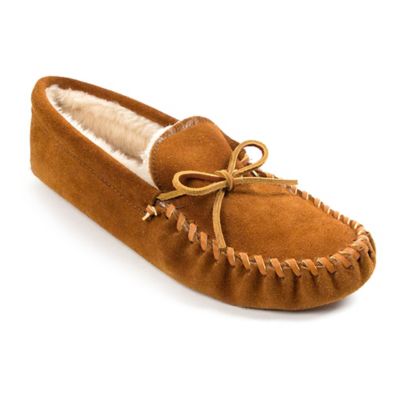 Pile-Lined Soft Sole Slippers in Brown 