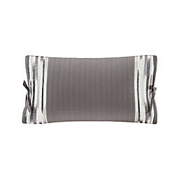 N Natori® Hanae Embroidered Oblong Throw Pillow in Grey