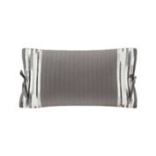 N Natori&reg; Hanae Embroidered Oblong Throw Pillow in Grey