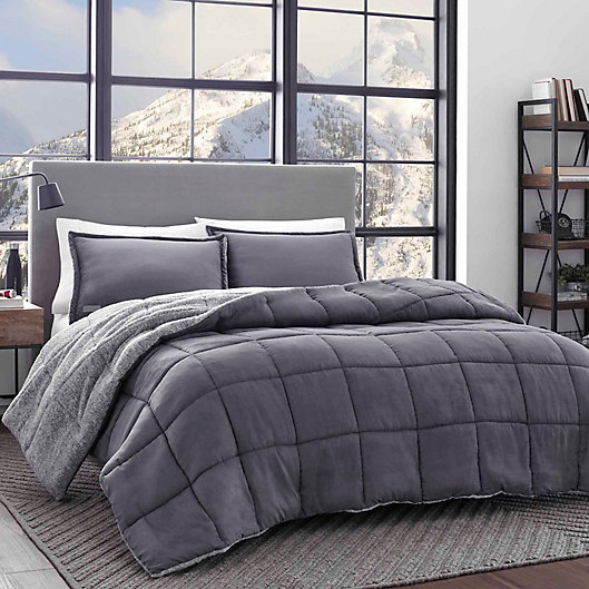 Alternate image 1 for Eddie Bauer® Sherwood Reversible Full/Queen Comforter Set in Grey