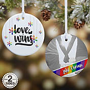 2-Sided Glossy Love Wins Personalized Pride Ornament-Small
