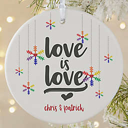 1-Sided Matte Love Wins Personalized Pride Ornament- Large