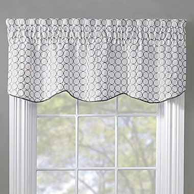 Rings Embroidered Window Valance in White. View a larger version of this product image.