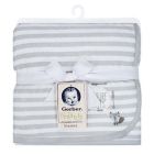 Alternate image 2 for Gerber&reg; Striped "Adventure Awaits" Organic Cotton Blanket in Grey/Ivory
