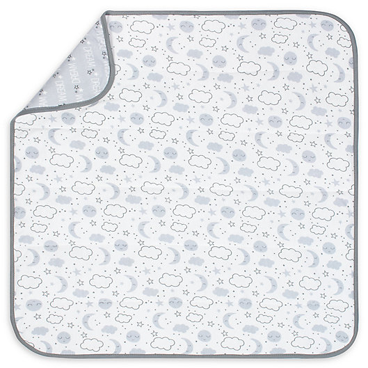 Alternate image 1 for Gerber® Clouds and Stars Organic Cotton Blanket in Grey
