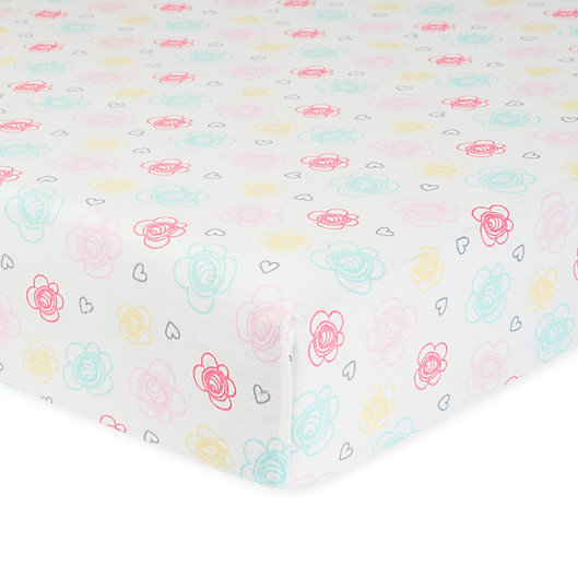 Alternate image 1 for Gerber® Flowers Organic Cotton Fitted Crib Sheet