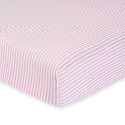 Gerber® Stripe Organic Cotton Fitted Crib Sheet in Pink/White