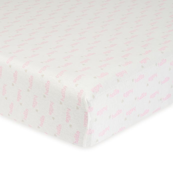 Gerber Hello Organic Cotton Fitted Crib Sheet In Pink White Bed Bath Beyond