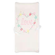 Gerber&reg; &quot;Love&quot; Organic Cotton Changing Pad Cover in White