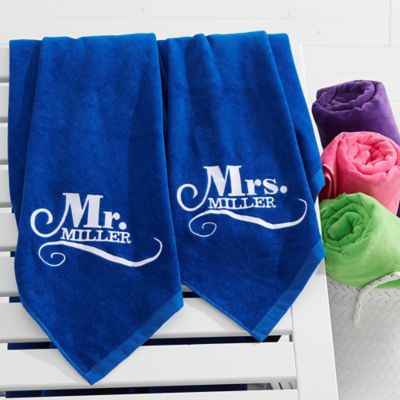 engraved beach towels