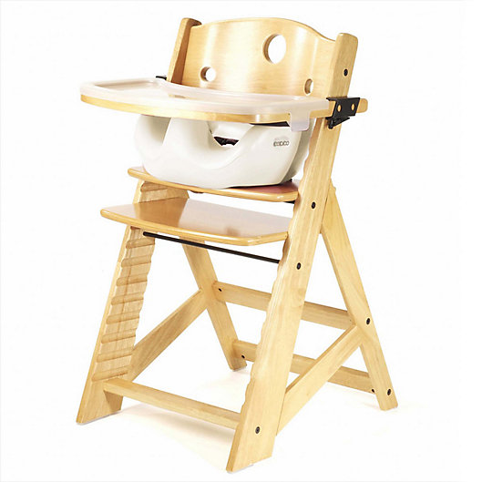 Keekaroo Height Right High Chair, Grey Wooden High Chair With Tray