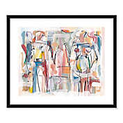 Figures in Motion Abstract 21.5-Inch x 25.5-Inch Framed Wall Art