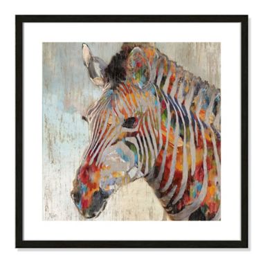 Paint Splash Zebra 23.5-Inch Square Framed Wall Art. View a larger version of this product image.