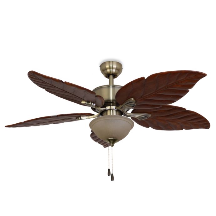 52 Inch Tortuga Aged Brass Ceiling Fan Bed Bath Beyond