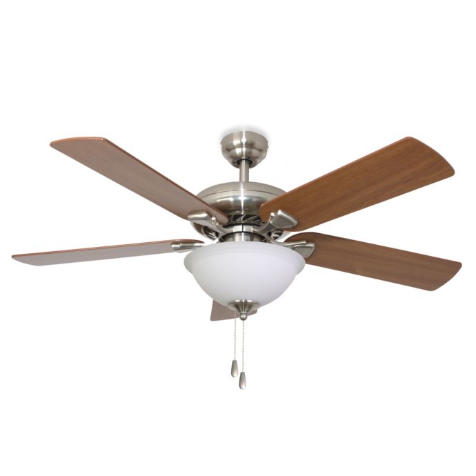 Federal Hill 52 Inch Bowl Light Ceiling Fan In Nickel Bed Bath