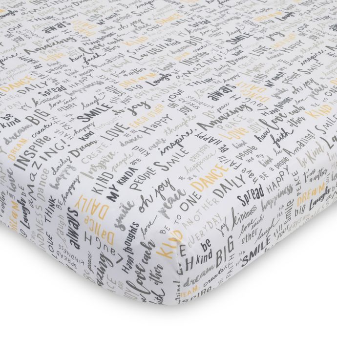 ED Ellen DeGeneres Woodland Word Friends Cotton Fitted Crib Sheet in