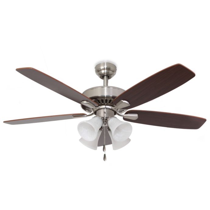 52-Inch Barclay 4-Light Brushed Nickel Ceiling Fan | Bed ...