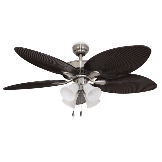 52 Inch Simonton 4 Light Brushed Nickel Ceiling Fan Bed