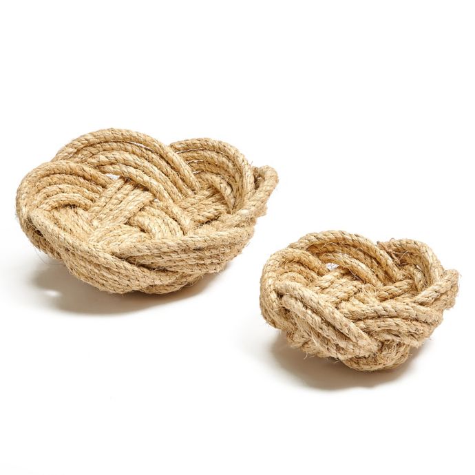 Two's Company® HandWoven Rope Bowls in Natural (Set of 2) Bed Bath