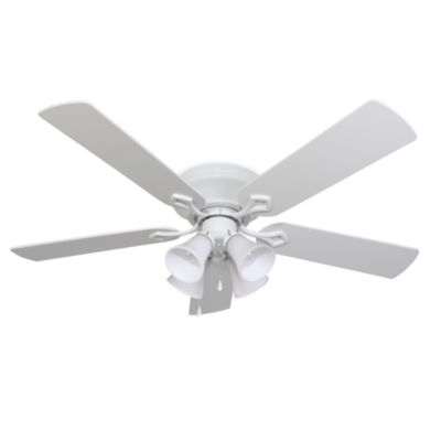 52 Inch Hampshire 4 Light Low Profile White Fan Bed Bath Beyond