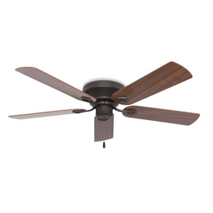 52 Inch Hampshire Low Profile Bronze Ceiling Fan Bed Bath