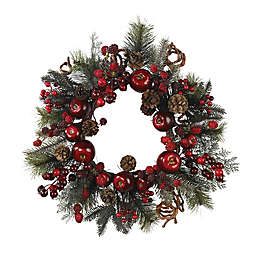 Nearly Natural 22-Inch Artificial Apple & Berry Wreath