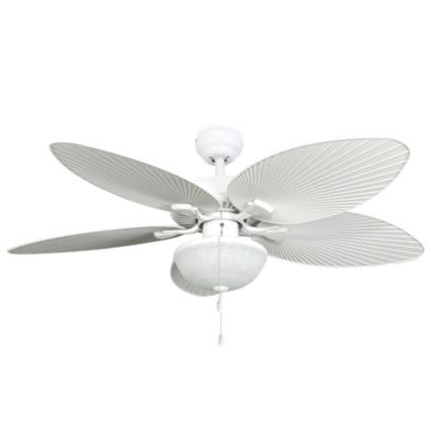 Ceiling Fan With Light Kit, White Outdoor Ceiling Fan