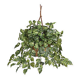 Nearly Natural 26-Inch Artificial Pothos Hanging Basket
