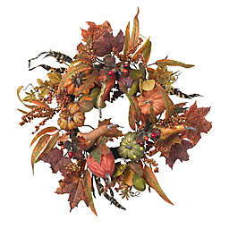 Nearly Natural 24-Inch Pumpkin and Berry Wreath