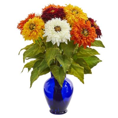 artificial sunflowers in vase