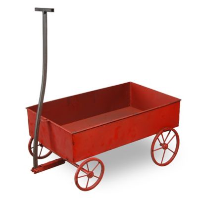 red metal wagon