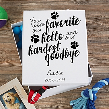 Paw Prints On My Heart Personalized Keepsake Memory Box. View a larger version of this product image.
