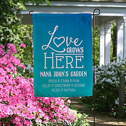 Love Grows Here Personalized Garden Flag