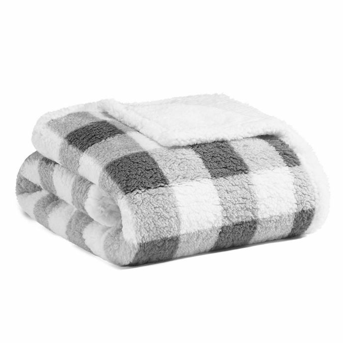 Eddie Bauer Snowfield Sherpa Throw In Grey Bed Bath Beyond