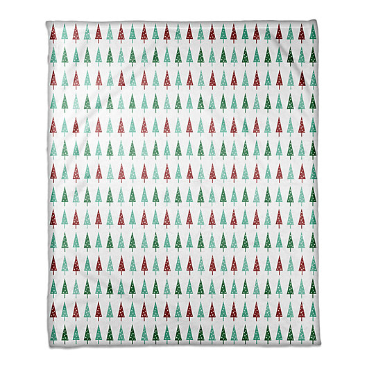Alternate image 1 for Designs Direct Simple Christmas Trees Throw Blanket in Green