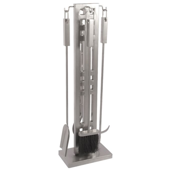 Layton 5 Piece Fireplace Tool Set In Pewter Bed Bath Beyond