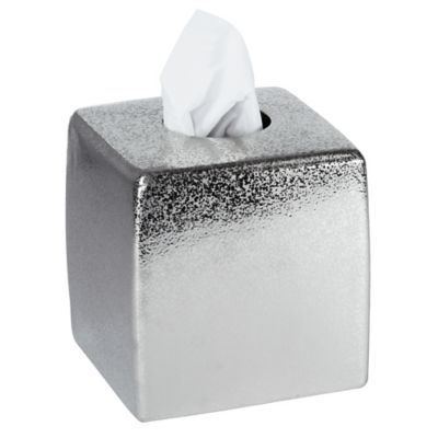 silver tissue box holder