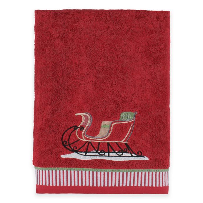 Vintage Santa Bath Towel in Red | Bed Bath & Beyond