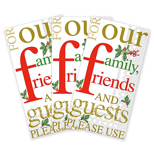 Alternate image 1 for Family, Friends, and Guests Christmas 32-Count Paper Guest Towels